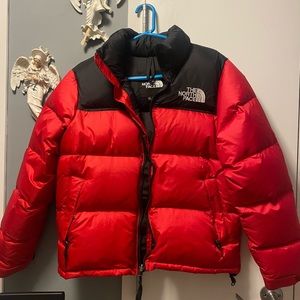 The north face red 700 puffer coat